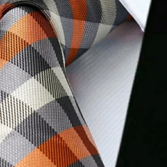 SILVER ARGYLE ANGLE TIE&SQUARE SETZ - Picture 6 of 6